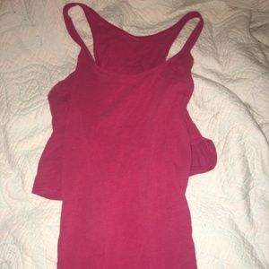 Pink Lululemon wrap/cross back tank